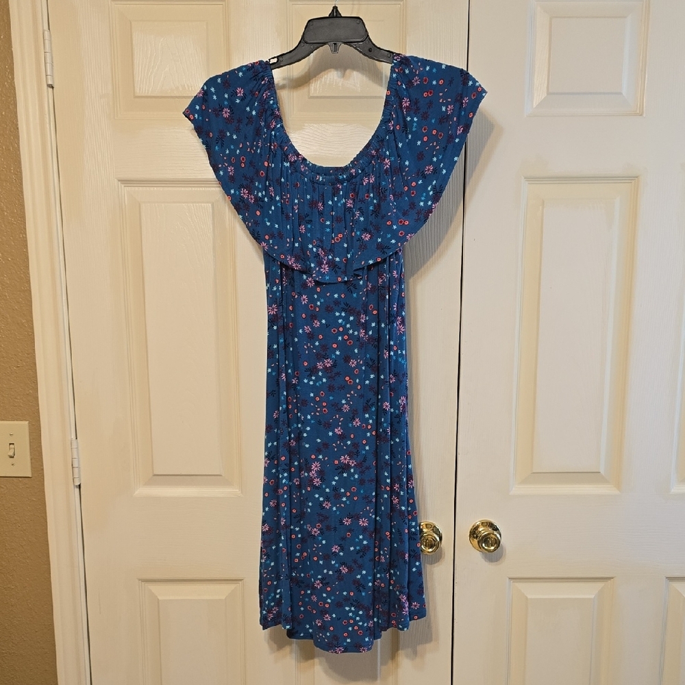 Lane Bryant Blue Floral Midi Dress